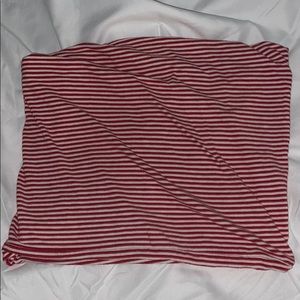 Red and white striped tube top